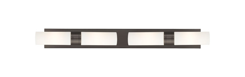 Innovations 617S-4W-OB-G617-8SWH Four Light Bath Vanity, Oil Rubbed Bronze