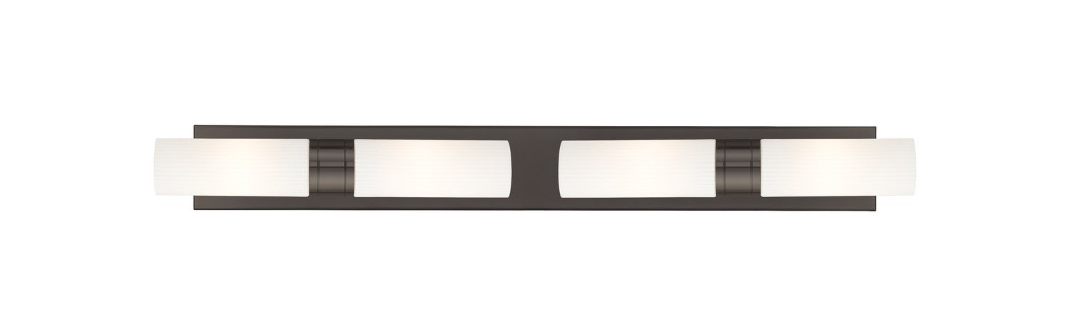 Innovations 617S-4W-OB-G617-8SWH Four Light Bath Vanity, Oil Rubbed Bronze