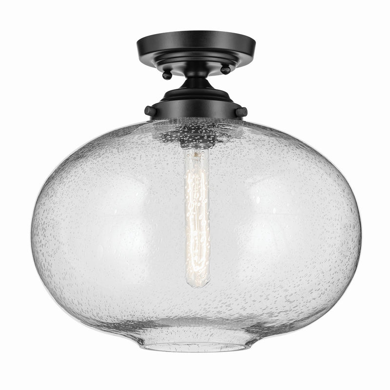 Kichler 43913BK One Light Semi Flush Mount, Black