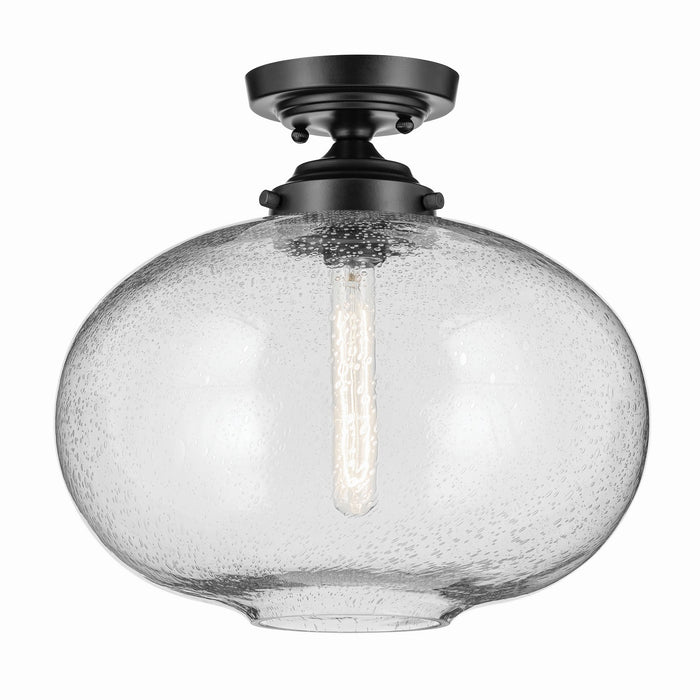 Kichler 43913BK One Light Semi Flush Mount, Black