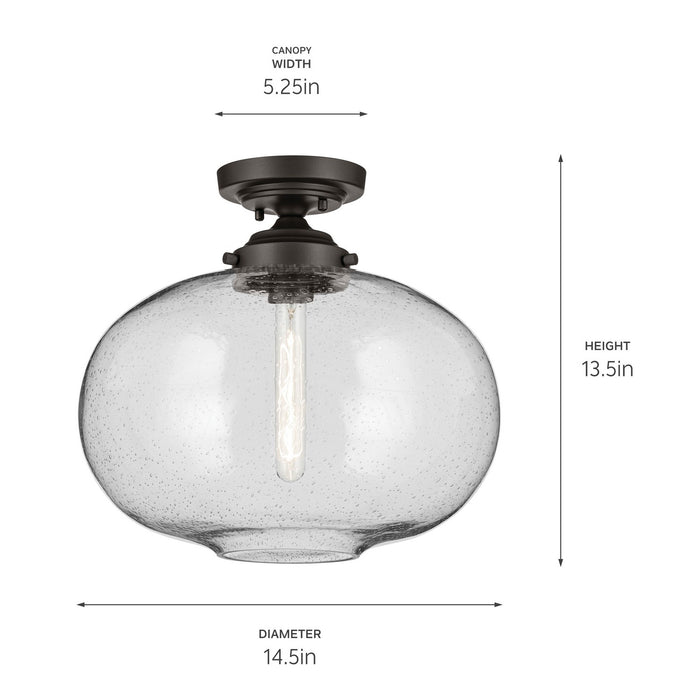 Kichler 43913OZ One Light Semi Flush Mount, Olde Bronze