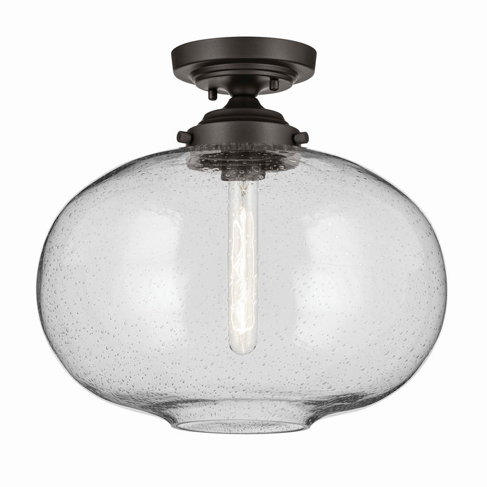 Kichler 43913OZ One Light Semi Flush Mount, Olde Bronze