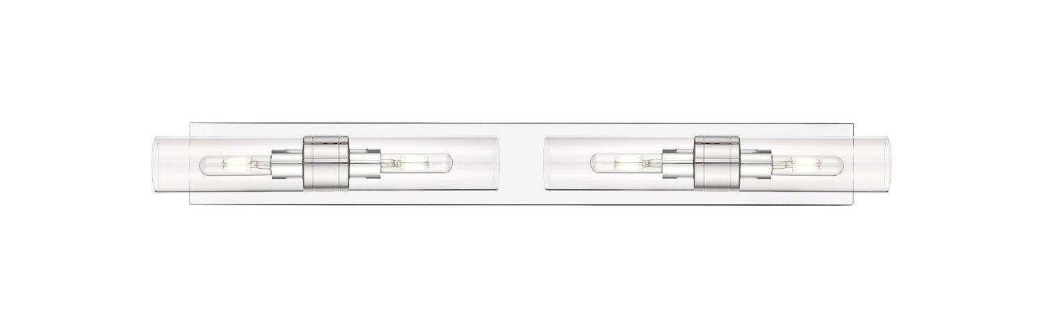 Innovations 617S-4W-PC-G617-8CL Four Light Bath Vanity, Polished Chrome