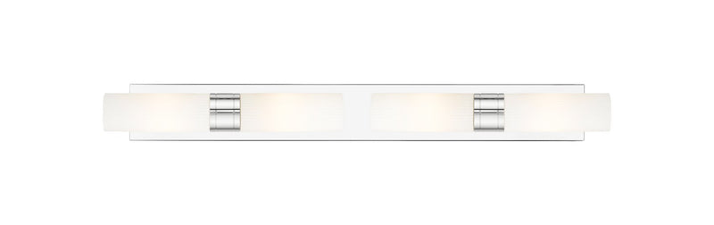 Innovations 617S-4W-PC-G617-8SWH Four Light Bath Vanity, Polished Chrome
