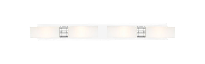 Innovations 617S-4W-PC-G617-8WH Four Light Bath Vanity, Polished Chrome