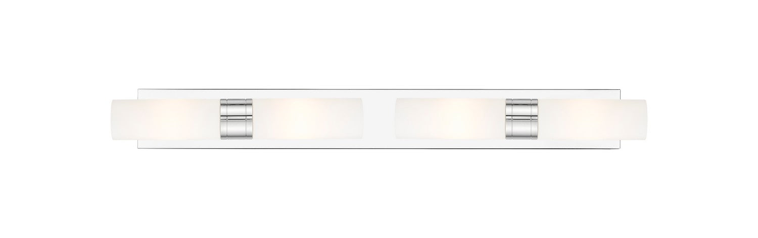 Innovations 617S-4W-PC-G617-8WH Four Light Bath Vanity, Polished Chrome