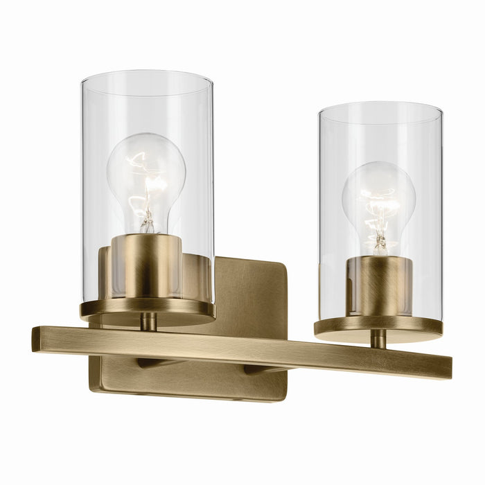 Kichler 45496NBRCLR Two Light Bath, Natural Brass
