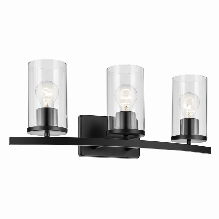 Kichler 45497BKCLR Three Light Bath, Black