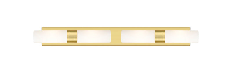 Innovations 617S-4W-SG-G617-8WH Four Light Bath Vanity, Satin Gold
