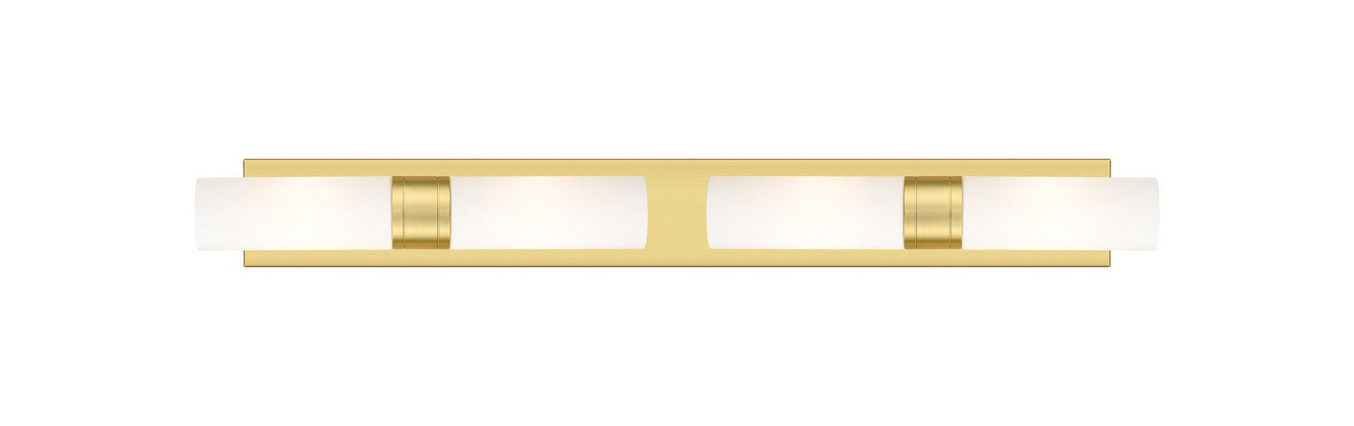 Innovations 617S-4W-SG-G617-8WH Four Light Bath Vanity, Satin Gold