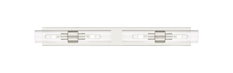 Innovations 617S-4W-SN-G617-8CL Four Light Bath Vanity, Satin Nickel