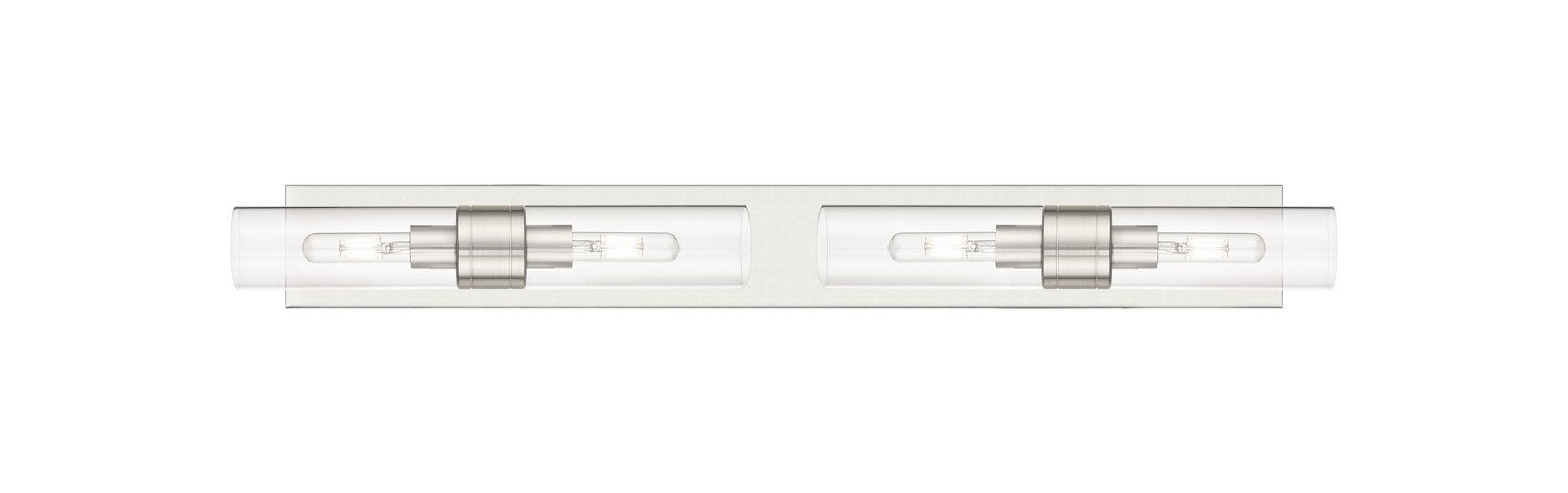 Innovations 617S-4W-SN-G617-8CL Four Light Bath Vanity, Satin Nickel