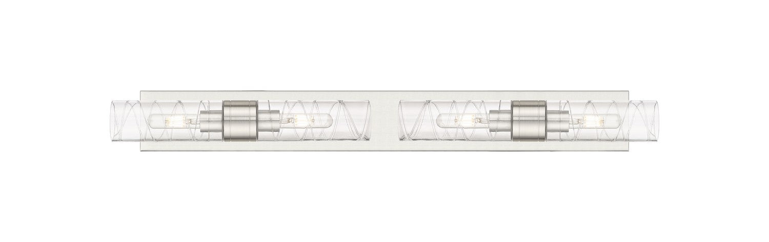 Innovations 617S-4W-SN-G617-8DE Four Light Bath Vanity, Satin Nickel