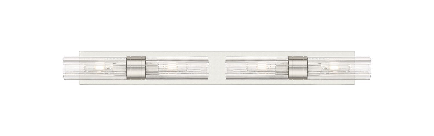 Innovations 617S-4W-SN-G617-8SCL Four Light Bath Vanity, Satin Nickel