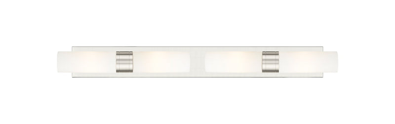 Innovations 617S-4W-SN-G617-8SWH Four Light Bath Vanity, Satin Nickel