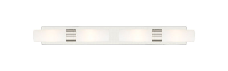Innovations 617S-4W-SN-G617-8WH Four Light Bath Vanity, Satin Nickel