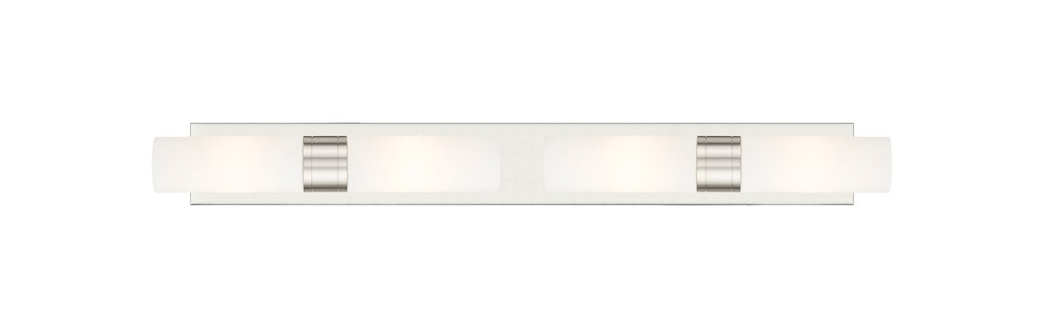 Innovations 617S-4W-SN-G617-8WH Four Light Bath Vanity, Satin Nickel