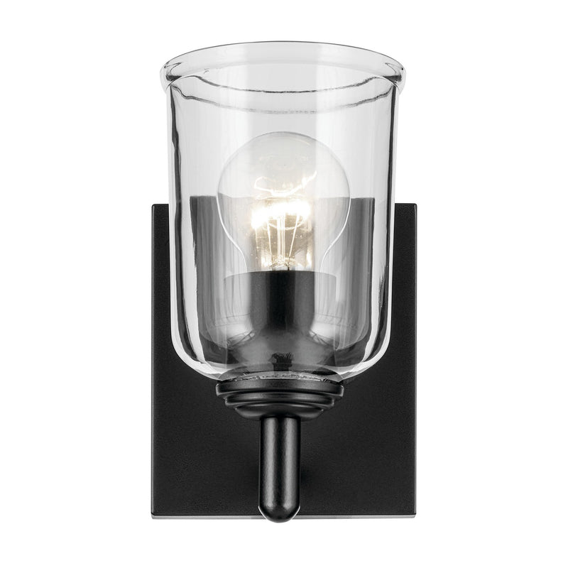 Kichler 45572BKCLR One Light Wall Sconce, Black