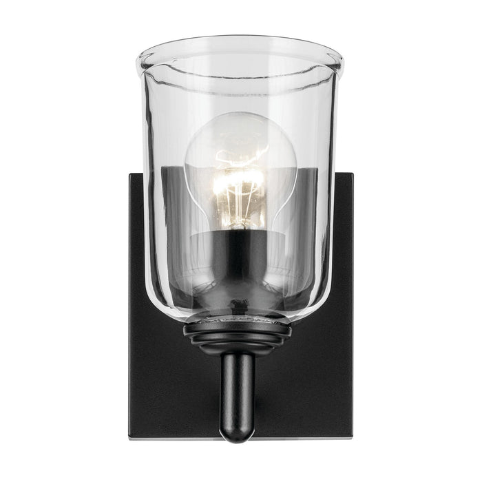 Kichler 45572BKCLR One Light Wall Sconce, Black
