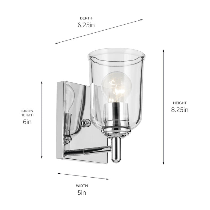 Kichler 45572CHCLR One Light Wall Sconce, Chrome