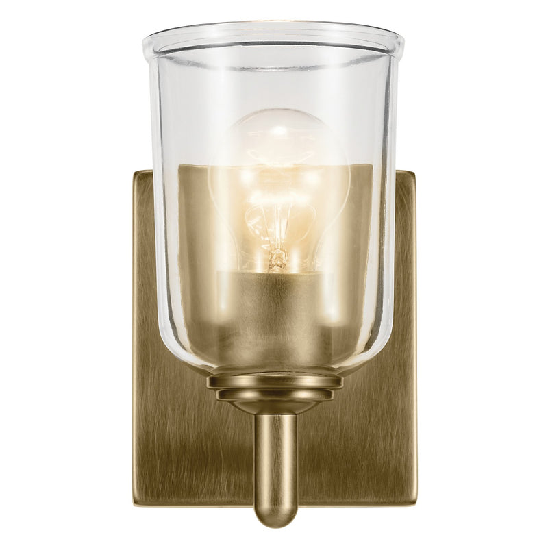 Kichler 45572NBRCLR One Light Wall Sconce, Natural Brass