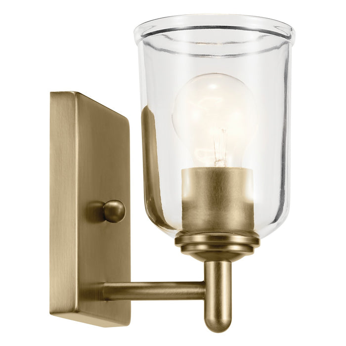 Kichler 45572NBRCLR One Light Wall Sconce, Natural Brass