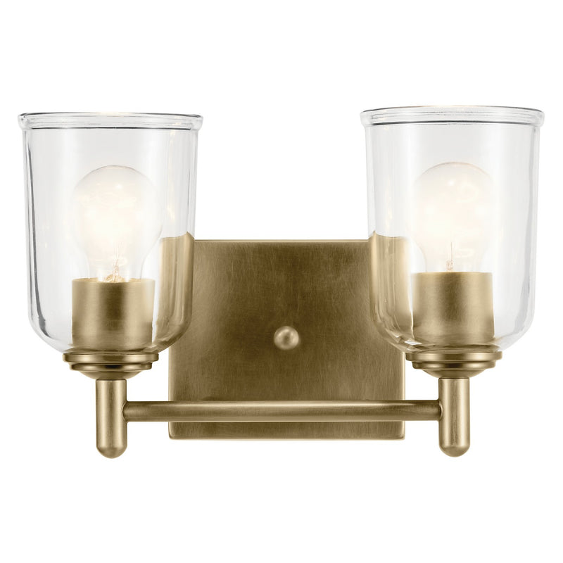 Kichler 45573NBRCLR Two Light Bath, Natural Brass