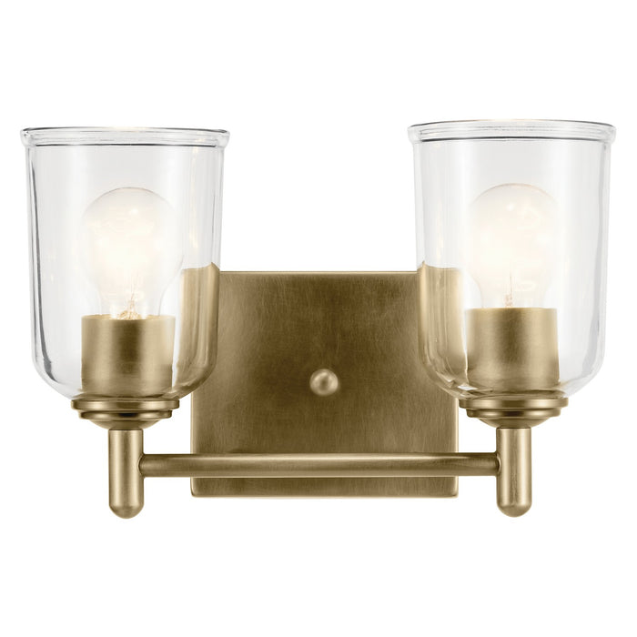 Kichler 45573NBRCLR Two Light Bath, Natural Brass