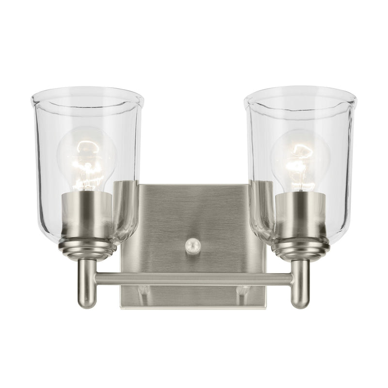 Kichler 45573NICLR Two Light Bath, Brushed Nickel