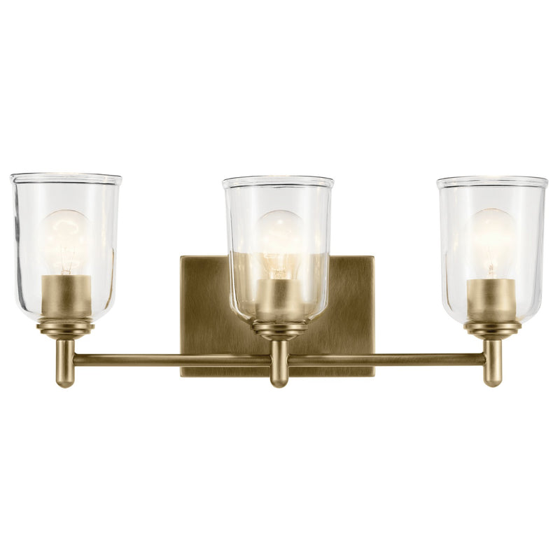 Kichler 45574NBRCLR Three Light Bath, Natural Brass