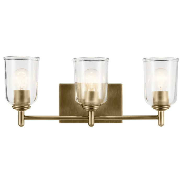 Kichler 45574NBRCLR Three Light Bath, Natural Brass
