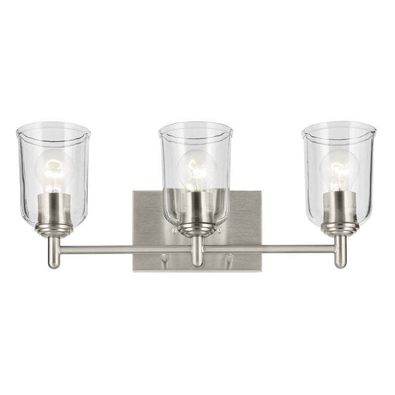 Kichler 45574NICLR Three Light Bath, Brushed Nickel