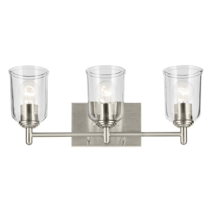 Kichler 45574NICLR Three Light Bath, Brushed Nickel
