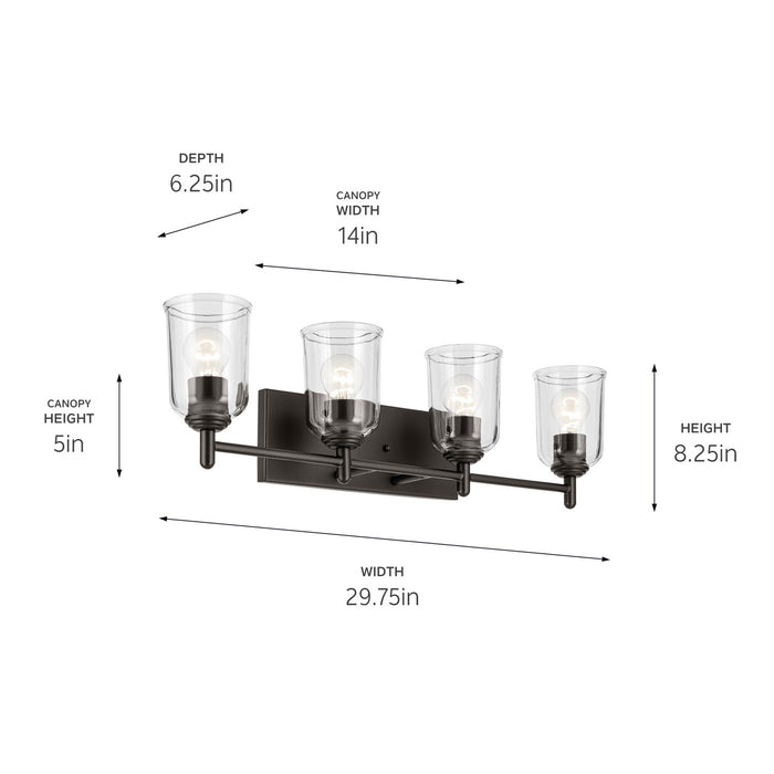 Kichler 45575OZCLR Four Light Bath, Olde Bronze