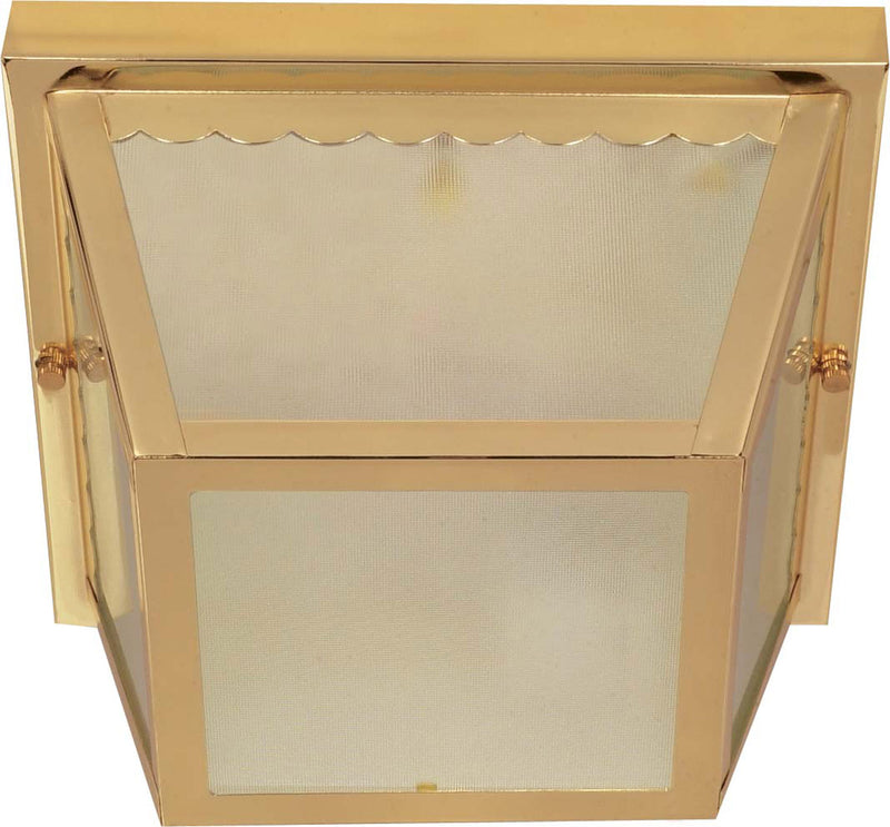 Nuvo Lighting 60-471 Two Light Flush Mount, Polished Brass