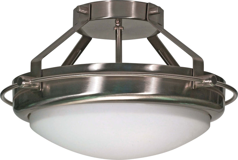 Nuvo Lighting 60-609 Two Light Semi Flush Mount, Brushed Nickel