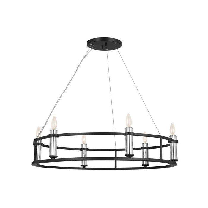Kichler 52490BK Six Light Chandelier, Black (Display - Final Sale)