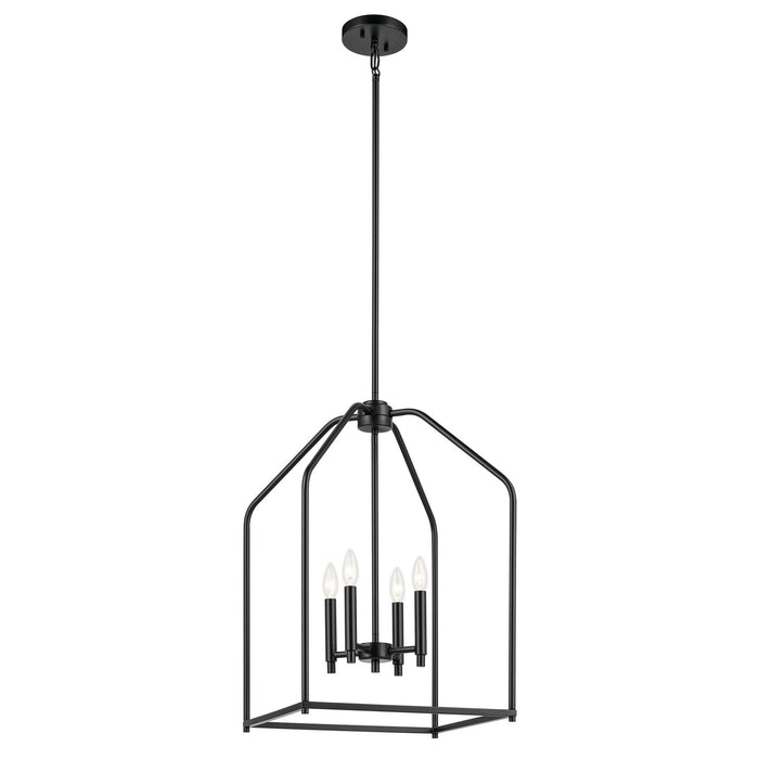 Kichler 52722BK Four Light Foyer Pendant, Black