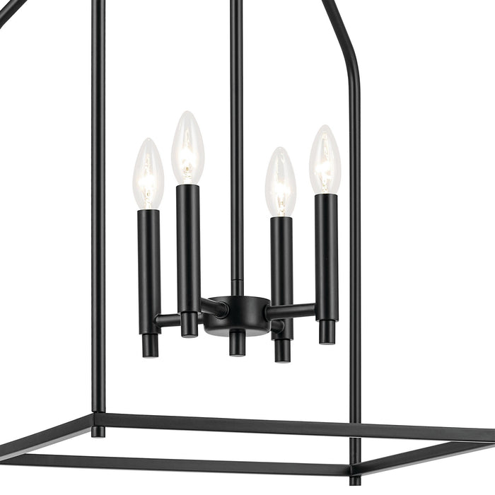 Kichler 52722BK Four Light Foyer Pendant, Black