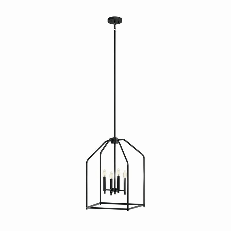 Kichler 52722BK Four Light Foyer Pendant, Black