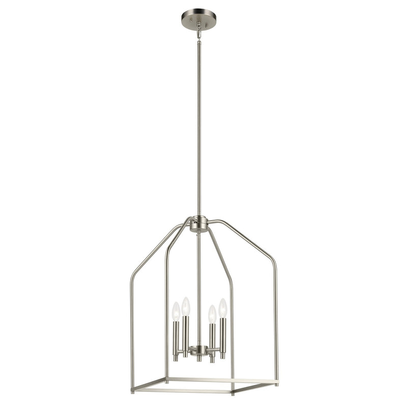 Kichler 52722NI Four Light Foyer Pendant, Brushed Nickel