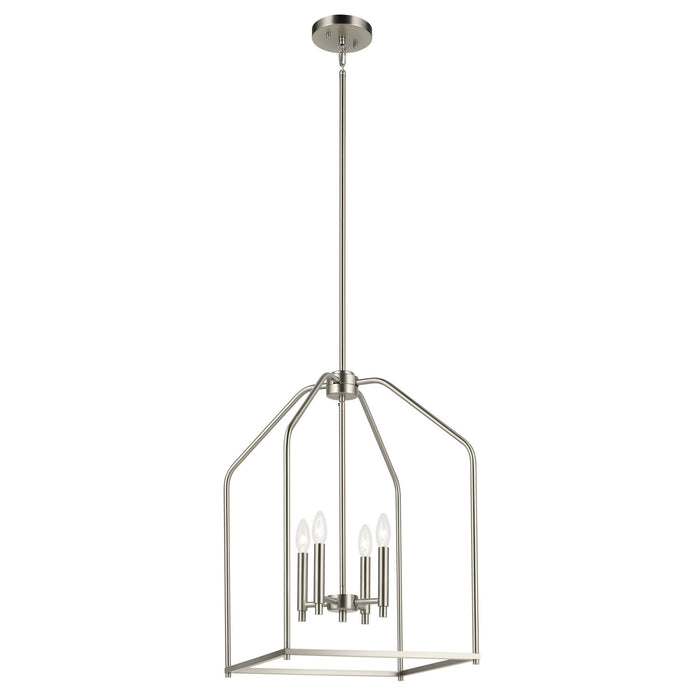 Kichler 52722NI Four Light Foyer Pendant, Brushed Nickel