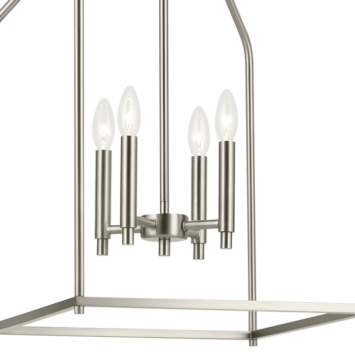 Kichler 52722NI Four Light Foyer Pendant, Brushed Nickel