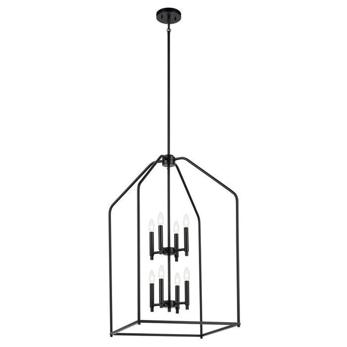 Kichler 52723BK Eight Light Foyer Pendant, Black