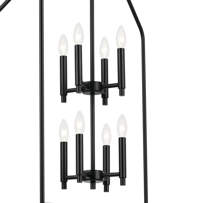 Kichler 52723BK Eight Light Foyer Pendant, Black