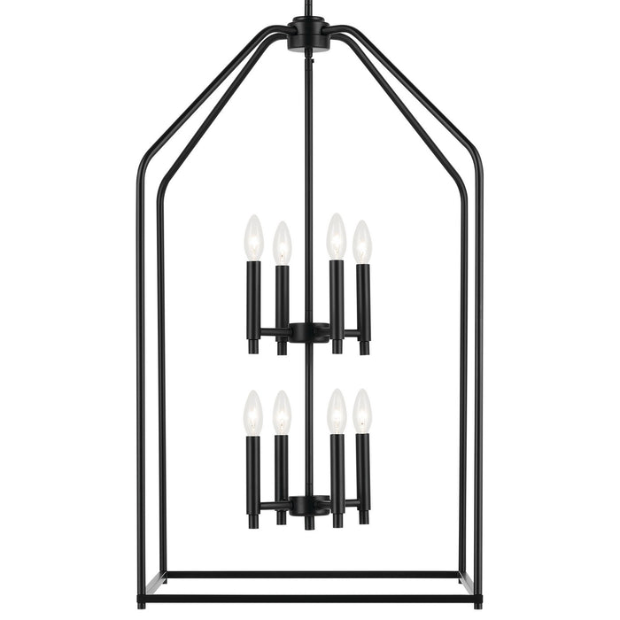 Kichler 52723BK Eight Light Foyer Pendant, Black