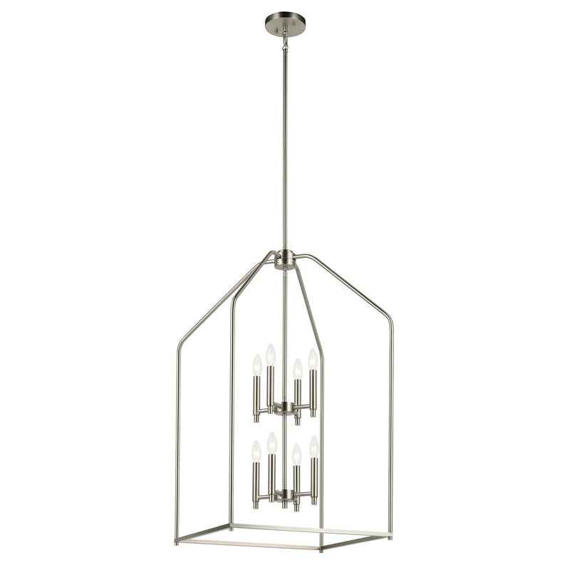 Kichler 52723NI Eight Light Foyer Pendant, Brushed Nickel