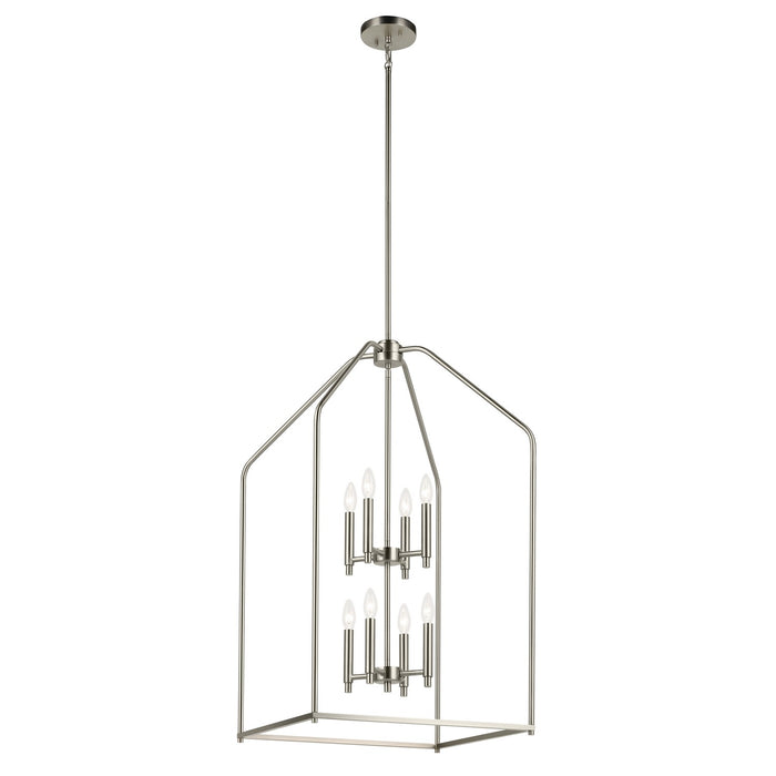 Kichler 52723NI Eight Light Foyer Pendant, Brushed Nickel