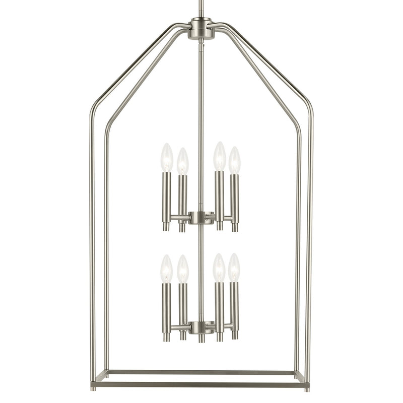 Kichler 52723NI Eight Light Foyer Pendant, Brushed Nickel