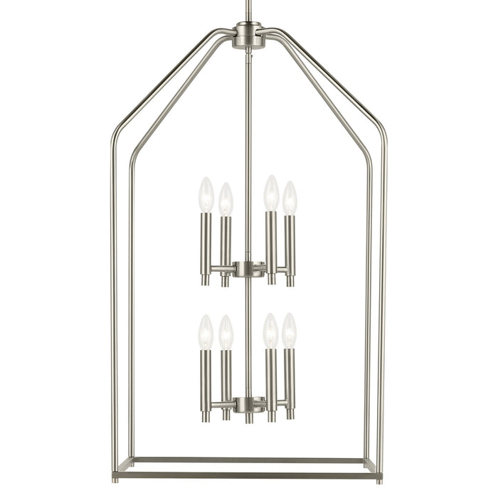 Kichler 52723NI Eight Light Foyer Pendant, Brushed Nickel